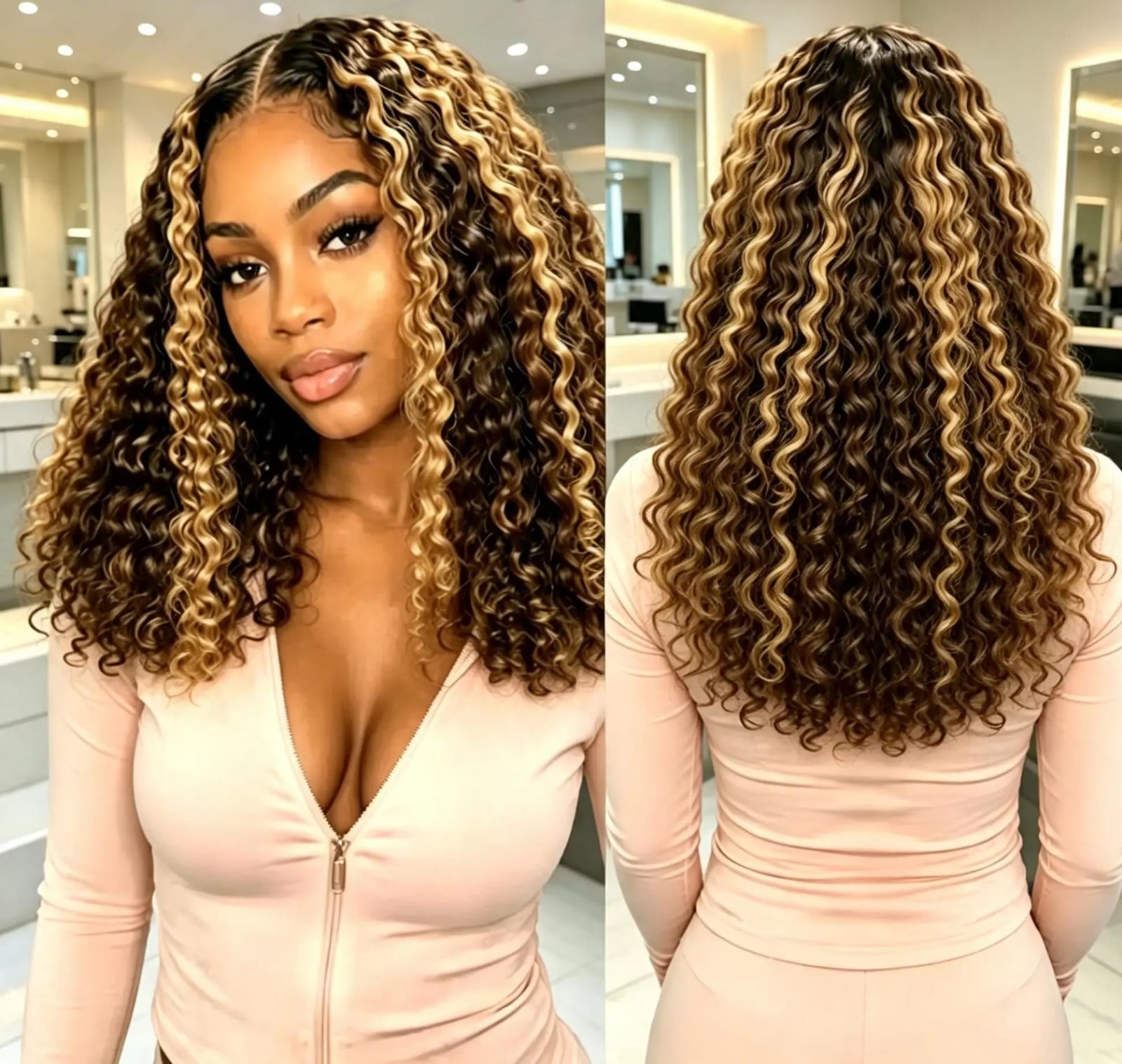 16 inch Water Curl 4/27 Wig
